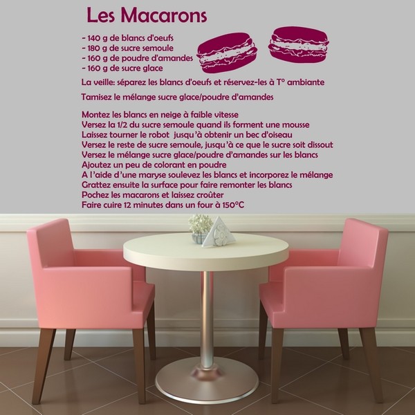 Exemple de stickers muraux: Recette Macarons